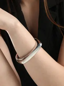 SOHI The Chunky-Quad Silver-Plated Kada Bracelet