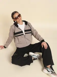 The Roadster Lifestyle Co. Women Colourblocked Hooded Sweatshirt