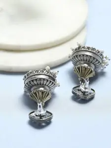 Biba Artificial Stones Studded And Beads Dome Shaped Jhumkas