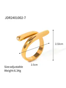 DressBerry 18K Gold Plated IG Style Irregular Geometric Adjustable Ring