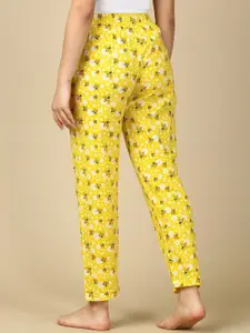 PYNK Women High-Rise Printed Cotton Lounge Pants