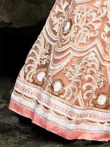 DIVASTRI Embroidered Thread Work Semi-Stitched Lehenga & Unstitched Blouse With Dupatta