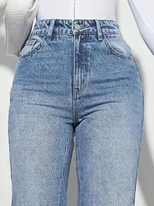 DressBerry Women Comfort Straight Fit High-Rise Stretchable Jeans