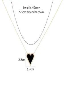 AQUASTREET 18K Gold Plated Waterproof & Anti-Tarnish Heart Zircon Pendant Chain