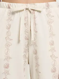 Dreamz by Pantaloons Printed Pure Cotton Straight-Leg Lounge Pants