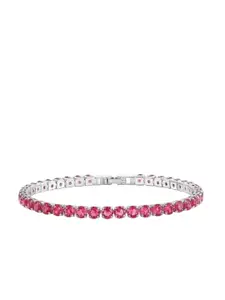 Bling Queen Silver Plated Cubic Zirconia Studded Bracelet