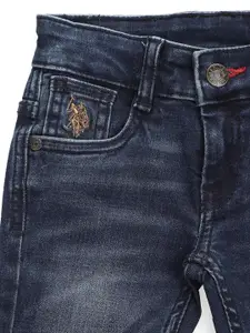 U.S. Polo Assn. Kids Boys Brandon Slim Fit Mid-Rise Heavy Fade Stretchable Jeans