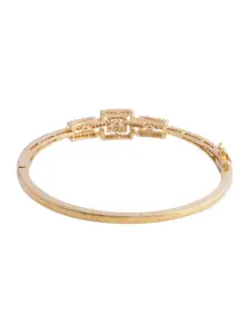 Voylla Crystalline Tiara Women Gold-Plated American Diamond-Studded Bangle-Style Bracelet