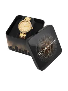 GIORDANO Women Embellished Dial & Stainless Steel Bracelet Style Straps Analogue Watch