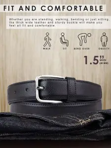 The Roadster Lifestyle Co. Men Textured Formal Belts