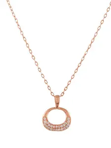 Voylla Rose Gold-Plated Oval Pendants with Chains