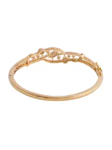 Voylla Women Brass Cubic Zirconia Gold-Plated Cuff Bracelet