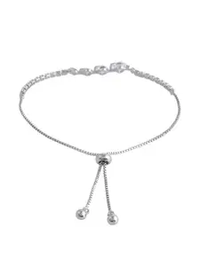 Voylla Women Cubic Zirconia Rhodium-Plated Link Bracelet