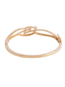Voylla Women Brass Cubic Zirconia Gold-Plated Cuff Bracelet