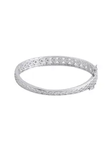 Voylla Women Cubic Zirconia Rhodium-Plated Bangle-Style Bracelet