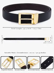 The Roadster Lifestyle Co Men Textured Reversible Buckle Formal Belt