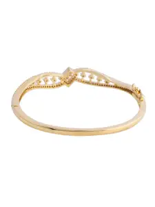 Voylla Women Brass Cubic Zirconia Gold-Plated Cuff Bracelet