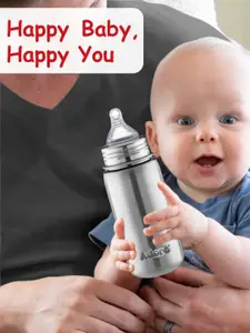 Adore Set Of 3 Grey Wide Neck Feeding Bottles