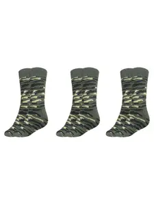 MUKHAKSH Men Pack Of 10 Patterned Camouflage Calf Length Socks