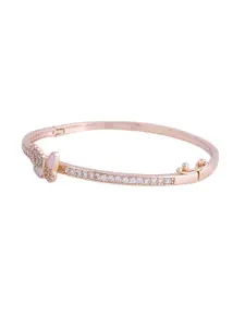 Voylla Women Cubic Zirconia Handcrafted Rose Gold-Plated Bangle-Style Bracelet