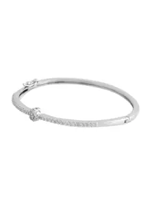 Voylla Women Cubic Zirconia Rhodium-Plated Bangle-Style Bracelet