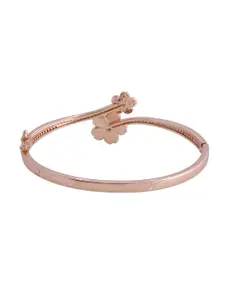 Voylla Women Cubic Zirconia Rose Gold-Plated Bangle-Style Bracelet