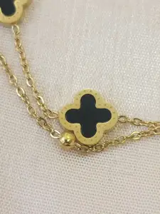 DressBerry Stainless Steel Gold-Plated Wraparound Bracelet