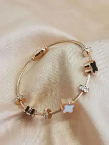 DressBerry Rose Gold Magnetic Clover Cuff Bracelet