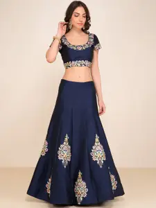 DIVASTRI Embroidered Thread Work Semi-Stitched Lehenga & Unstitched Blouse With Dupatta
