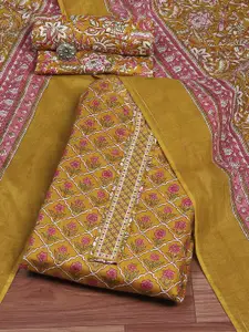 Biba Floral Printed Pure Cotton Unstitched Dress Material