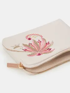 Accessorize Women Embroidered Palm Tree Coin Purse