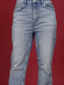 CORSICA Women London High-Rise Low Distress Heavy Fade Stretchable Jeans