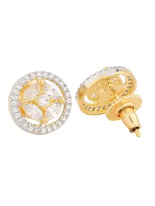 Voylla Gold-Plated Cubic Zirconia Studded Radiant Sparkle Circular Studs