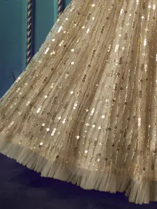 DIVASTRI Embellished Sequinned Semi-Stitched Lehenga & Unstitched Blouse With Dupatta