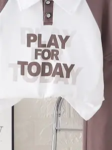 INCLUD Boys Printed Shirt Collar T-shirt With Trousers