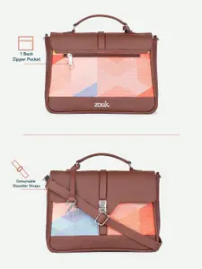 ZOUK Geometric Printed Structured Satchel