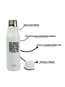 HOOM Blue & Black Single Stainless Steel Printed Single Wall Vacuum Water Bottle
