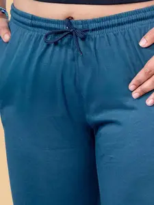 Kryptic Pack Of 2 Pure Cotton Mid-Rise Lounge Pants