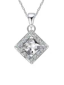 LeCalla Silver-Plated Square Pendants with Chains