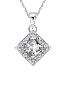 LeCalla Silver-Plated Square Pendants with Chains