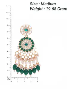 Anouk Gold-Plated Kundan Studded & Beaded Floral Shaped Drop Earrings