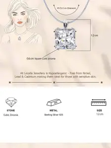 LeCalla Silver-Plated Square Pendants with Chains