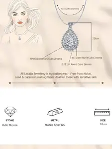 LeCalla Silver-Plated Teardrop Shaped Pendants with Chains