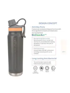 HOOM Black & Silver-Toned Single Stainless Steel Solid Double Wall Vacuum Water Bottle