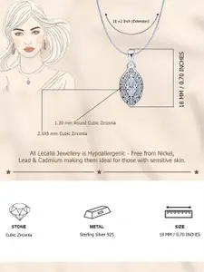 LeCalla Silver-Plated Teardrop Shaped Pendants with Chains