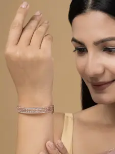 TEEJH Women Rose Gold-Plated Wraparound Bracelet