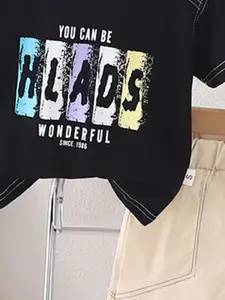 INCLUD Boys Printed Round Neck T-shirt With Shorts