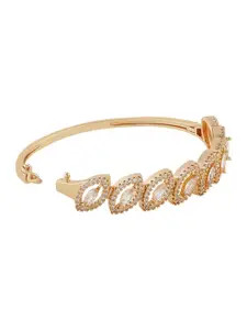 TEEJH Women Rose Gold-Plated Wraparound Bracelet