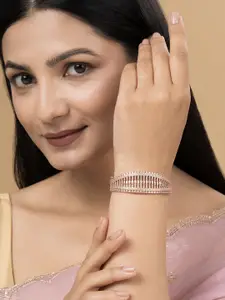 TEEJH Women Rose Gold-Plated Wraparound Bracelet