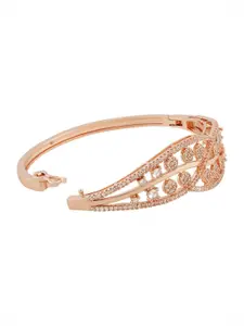 TEEJH Women Rose Gold-Plated Wraparound Bracelet